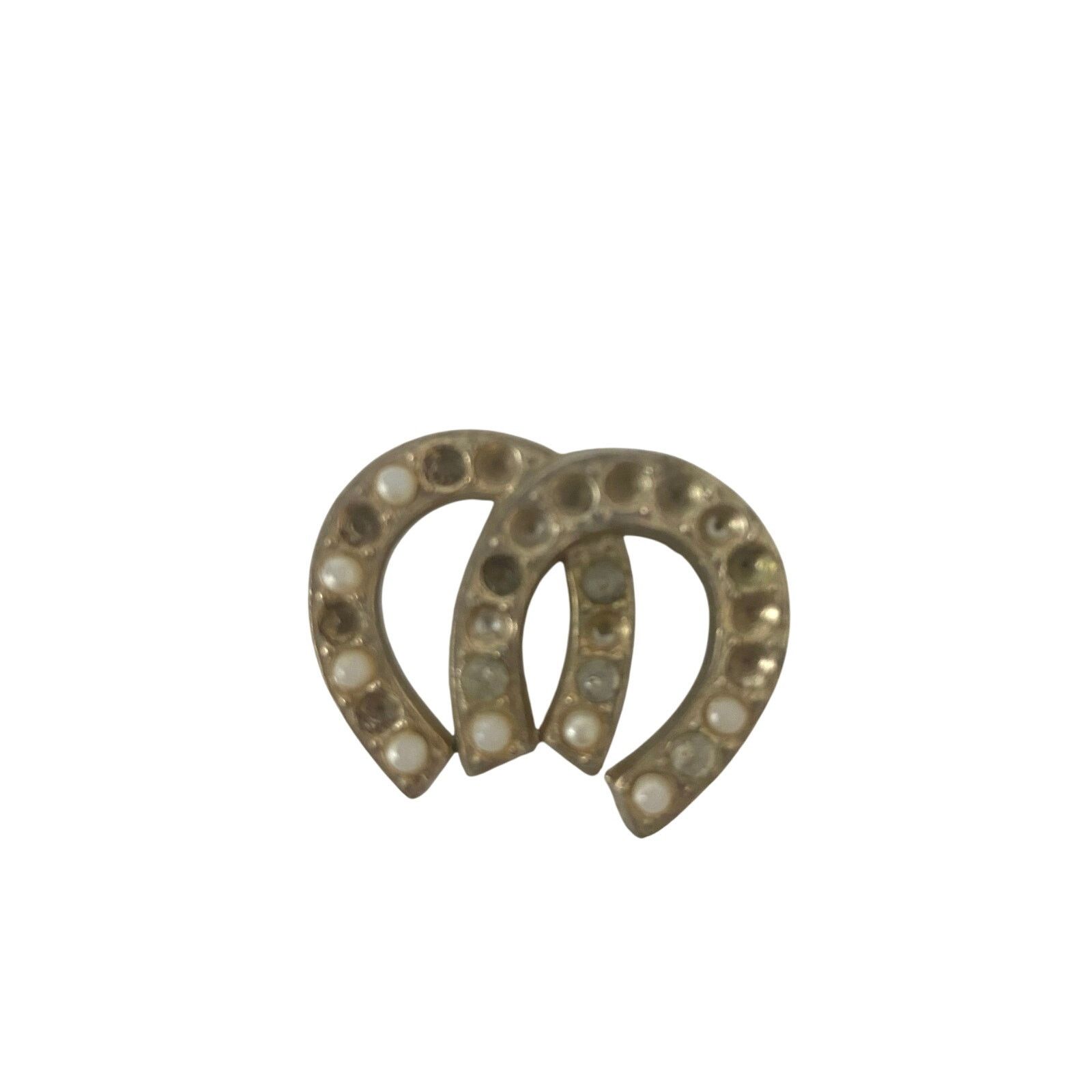 Handmade Vintage 50s double horseshoe brooch Size ONE SIZE - 1 Thumbnail