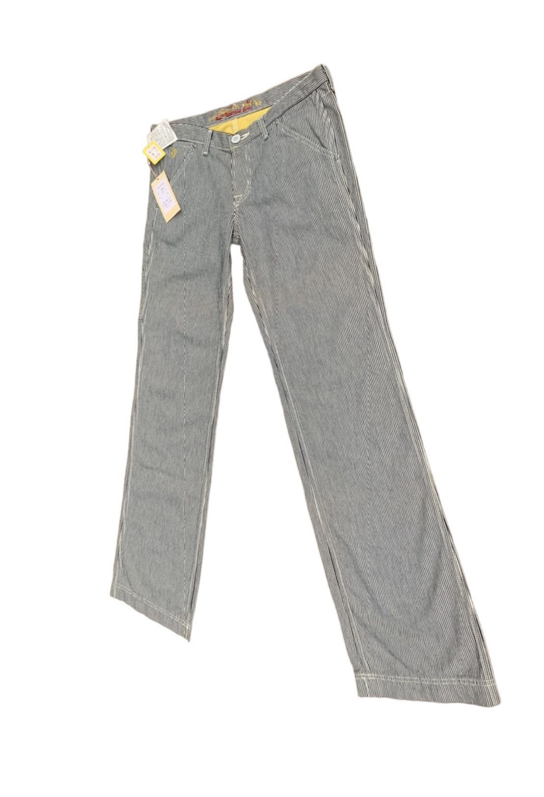 Japanese Brand × Vintage Nana-La Baggy Flare Carpenter Hickory Stripe Pants Size 31" - 6 Thumbnail