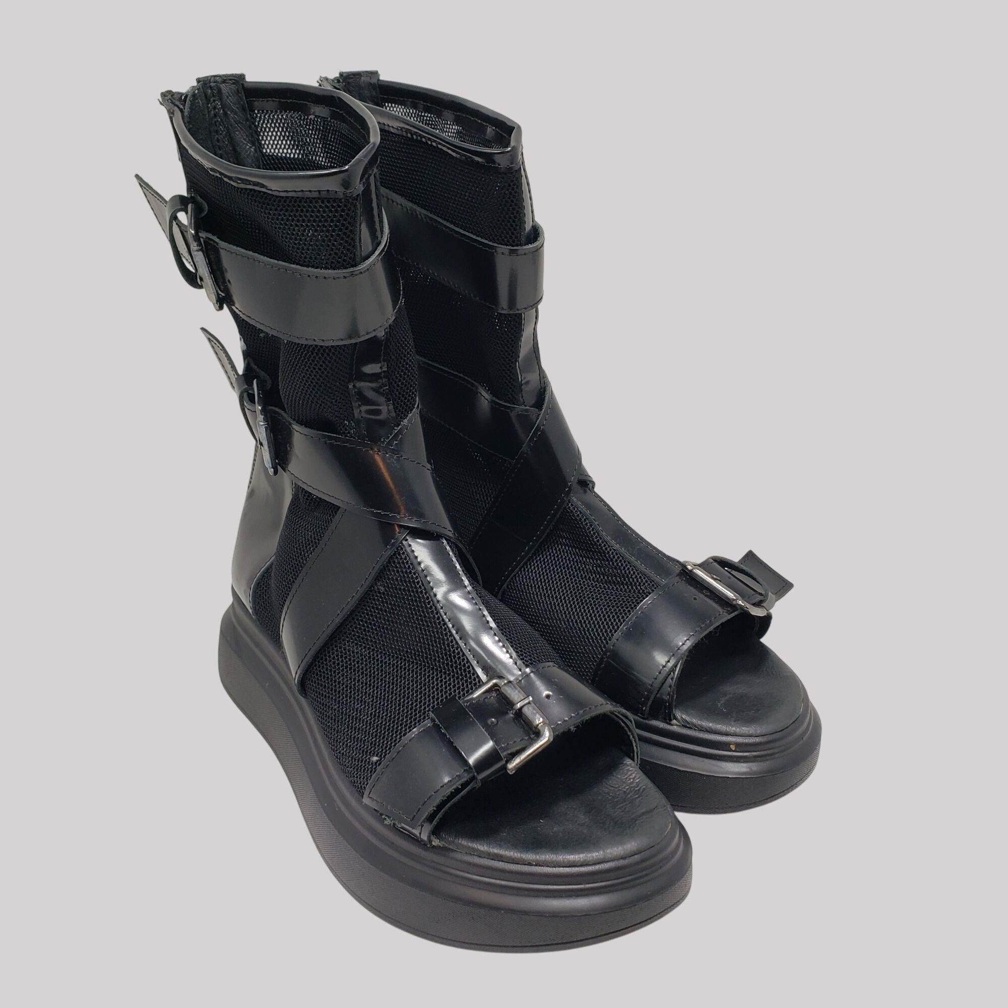 Other Adrenaline Black genuine leather summer boots/woman 41 / 27 Size US 10 / IT 40 - 5 Thumbnail