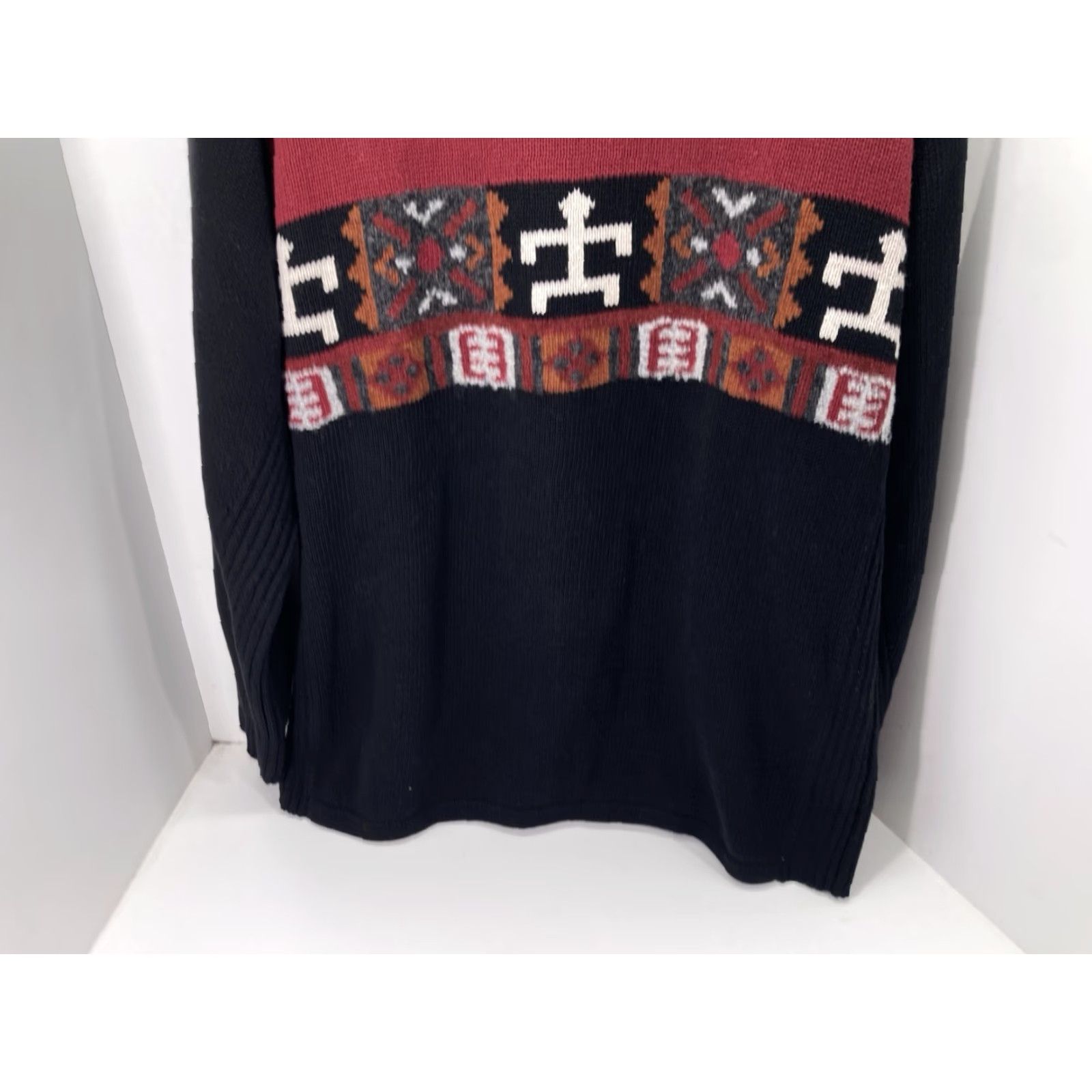 Vintage VINTAGE Aztec Tribal Sweater Men L Black Long Sleeve Cotton Pullover 1999 Men Mens Size US L / EU 52-54 / 3 - 3 Thumbnail
