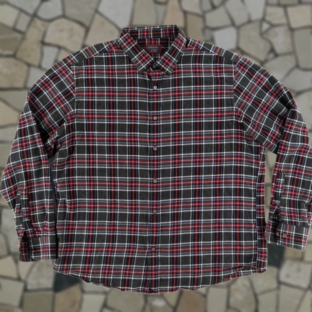 UNTUCKit Untuckit Holmberg Flannel Cotton Plaid Long Sleeve Button Up Shirt Green Men's 2XL Size US XXL / EU 58 / 5 - 1 Thumbnail