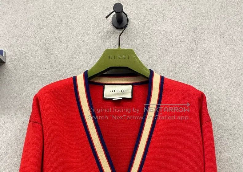 Gucci Gucci Knitted cardigan with red lines coat Size XXS / US 00 / IT 34 - 4 Thumbnail