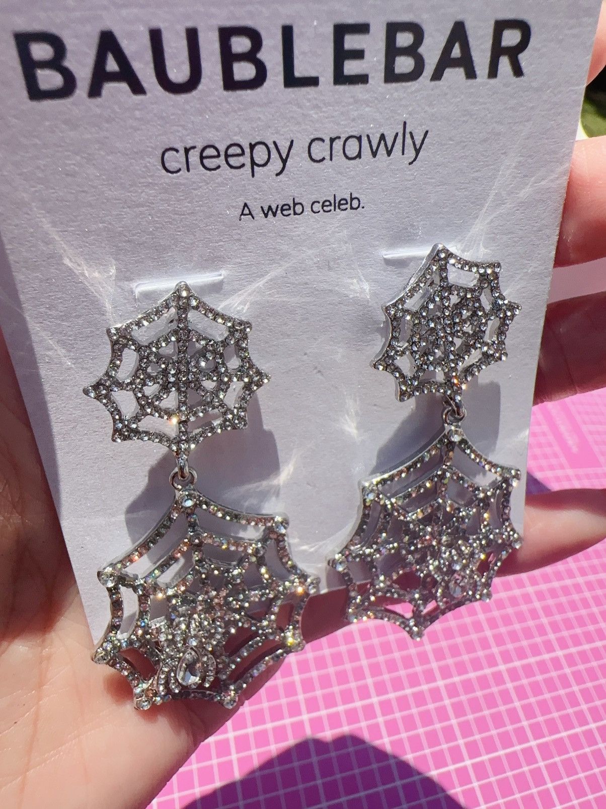 Designer Baublebar silver diamond paved creepy crawly A web celeb Size ONE SIZE - 3 Thumbnail