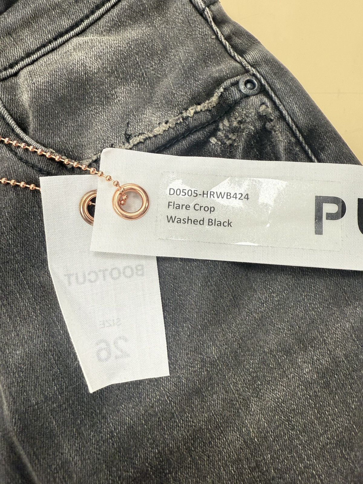 Other Purple Brand Flare Washed Black Jeans Size 26" / US 2 / IT 38 - 2 Thumbnail