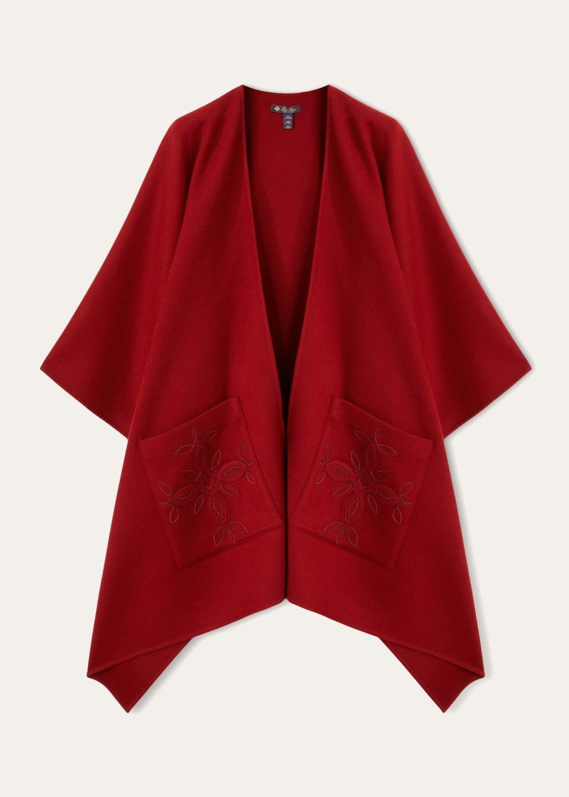 Loro Piana o1srvl11e0824 Size: OS / Teodora Emroidered Cape in Red Size ONE SIZE - 1 Thumbnail