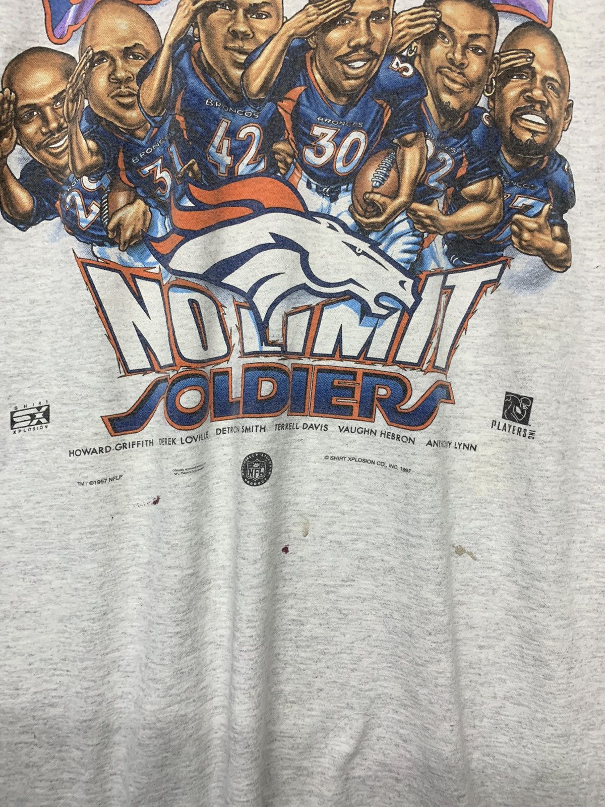 NFL × Vintage Vintage 90's NFL No Limit Mile High Salute All Player Shirt Size US L / EU 52-54 / 3 - 4 Thumbnail