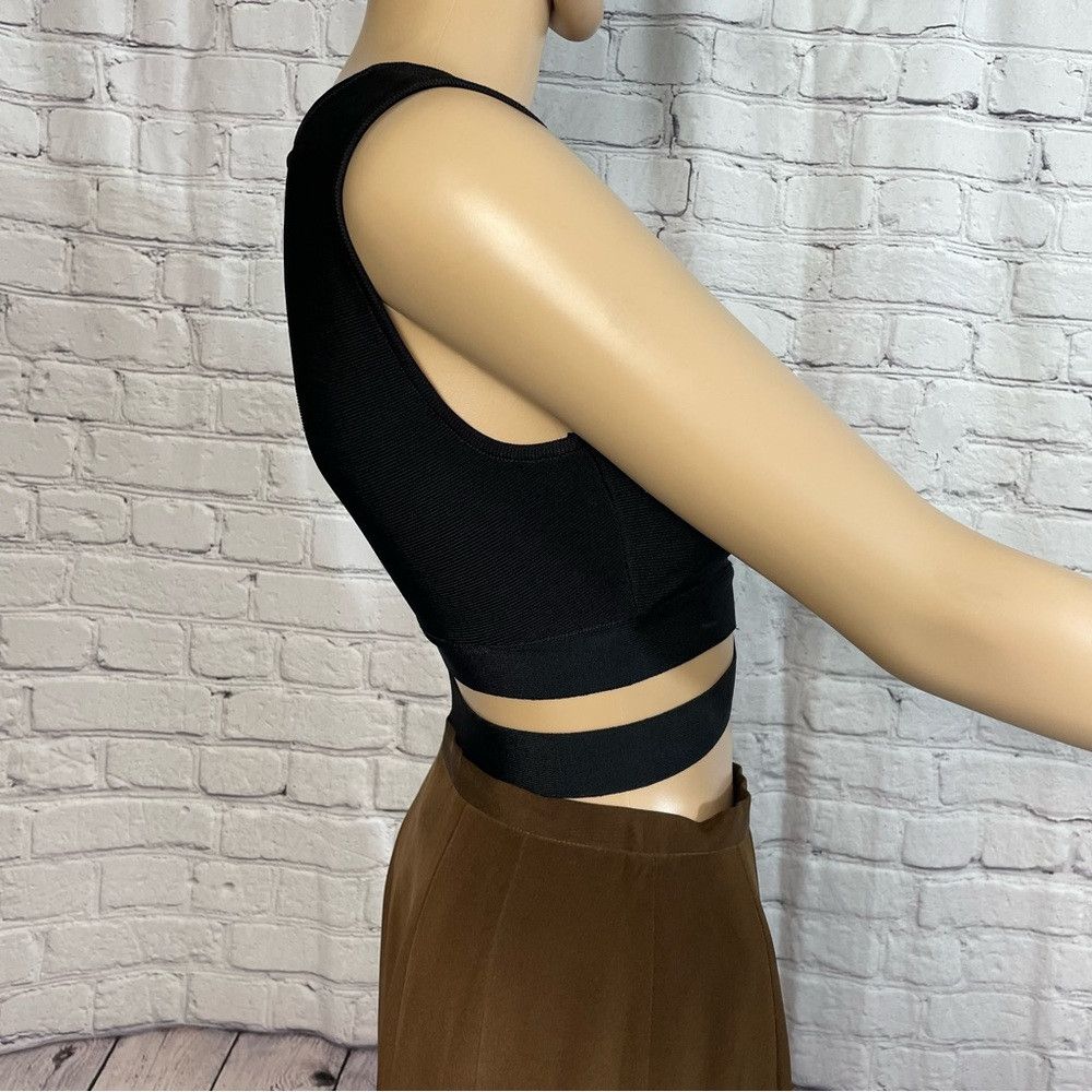 Bcbgmaxazria NWT New $198 BCBGMaxAzria Clarissa Black Crop Knit Top Size Size XS / US 0-2 / IT 36-38 - 3 Thumbnail