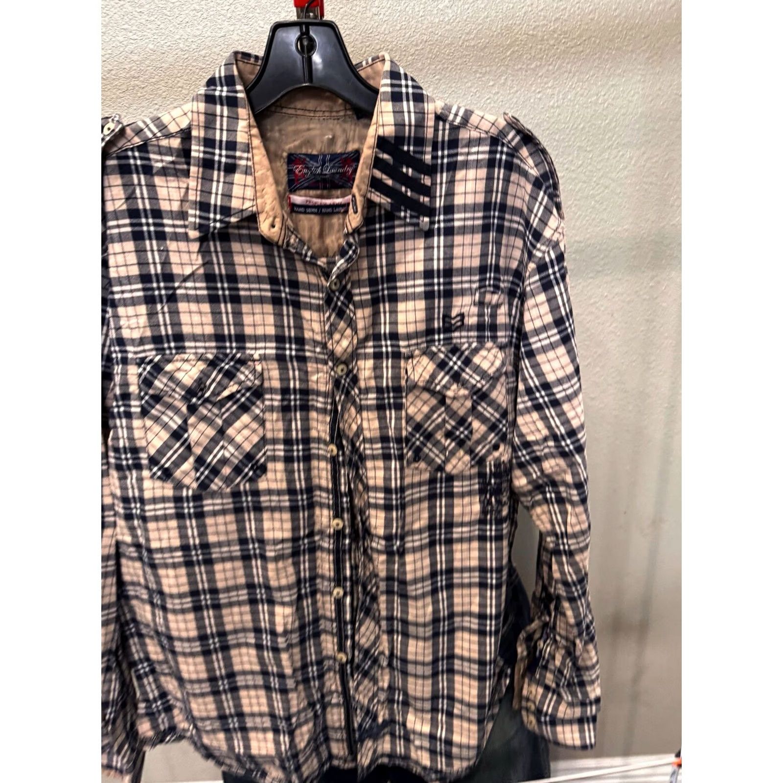 English Laundry English Laundry LONG SLEEVE SHIRT XL 17 x 35/36 Plaid Mens Size US XL / EU 56 / 4 - 3 Thumbnail