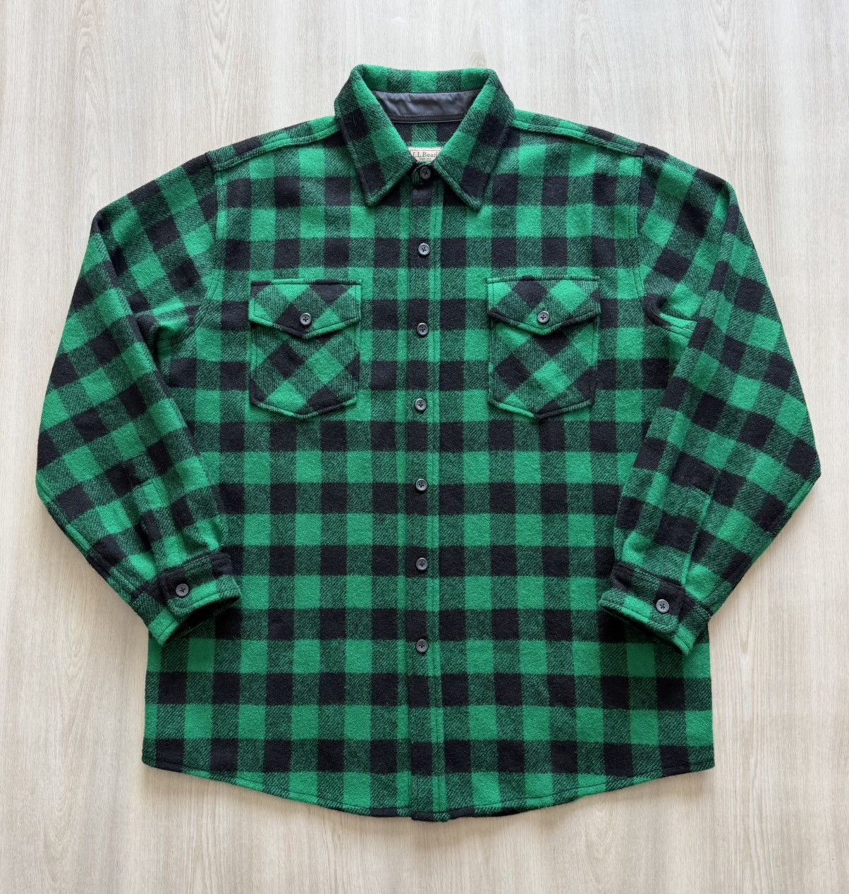 L.L. Bean LL Bean Green Buffalo Plaid Wool Shirt Sz XL Size US XL / EU 56 / 4 - 1 Thumbnail