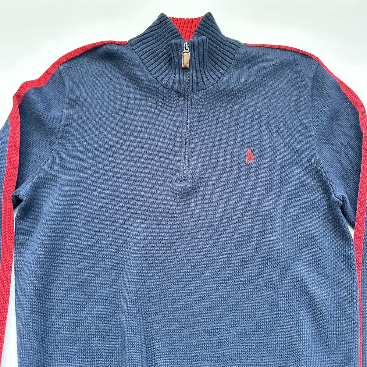 Polo Ralph Lauren Polo Ralph Lauren Navy Red Pullover Sweater Large Vintage Size US L / EU 52-54 / 3 - 10 Thumbnail