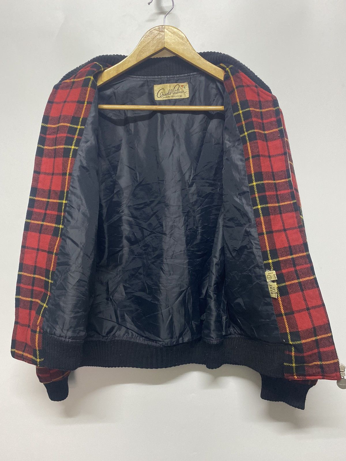Japanese Brand Vintage Arnold Palmer by Renown Wool Plaid Bomber Jacket Size US M / EU 48-50 / 2 - 7 Thumbnail