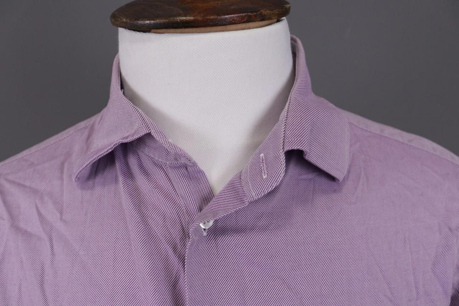 Giorgio Armani Giorgio Armani Purple Pinstripe Shirt Size 39 / 15 1/2 Size US M / EU 48-50 / 2 - 3 Thumbnail