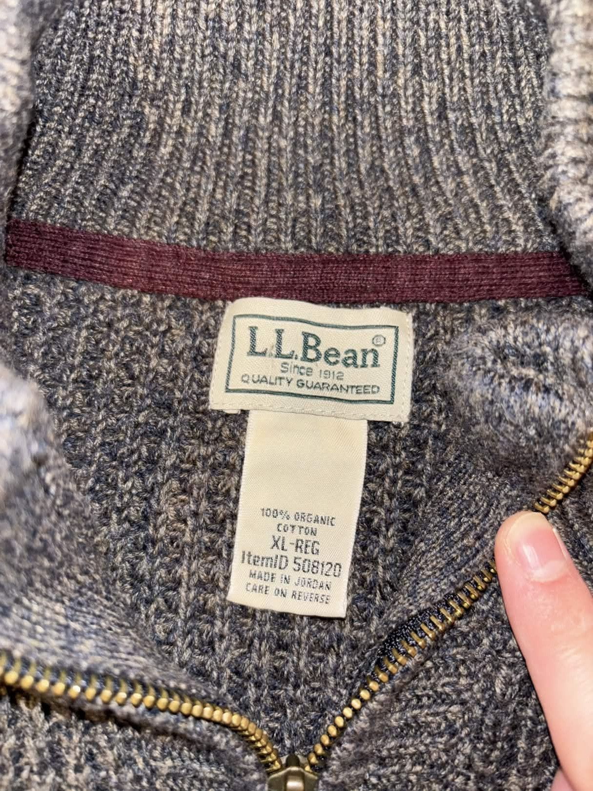 L.L. Bean 00s L.L. Bean Heavyweight Knitted Quarter Zip Jacket Size US XL / EU 56 / 4 - 3 Thumbnail