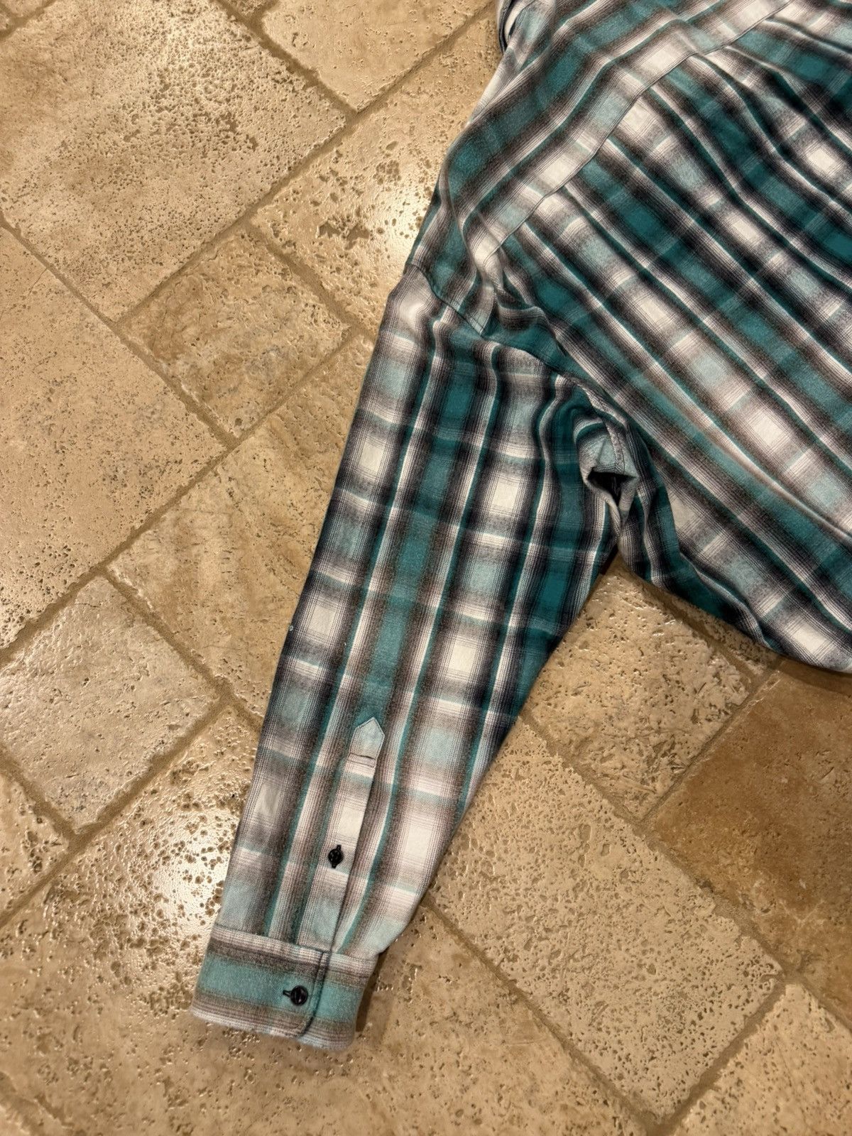 Maison MIHARA YASUHIRO Maison Mihara Yasuhiro Distressed Green Check Flannel Shirt Size US L / EU 52-54 / 3 - 18 Thumbnail