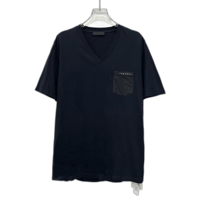 Prada Prada Black Logo V-Neck T-Shirt | Grailed