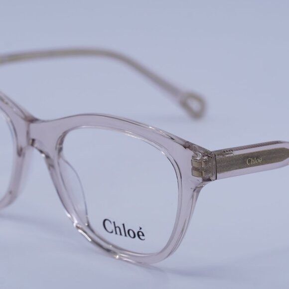 Chloe Chloe CH0085O 003 Eyeglasses Transparent Pink 49mm Square Size ONE SIZE - 5 Thumbnail