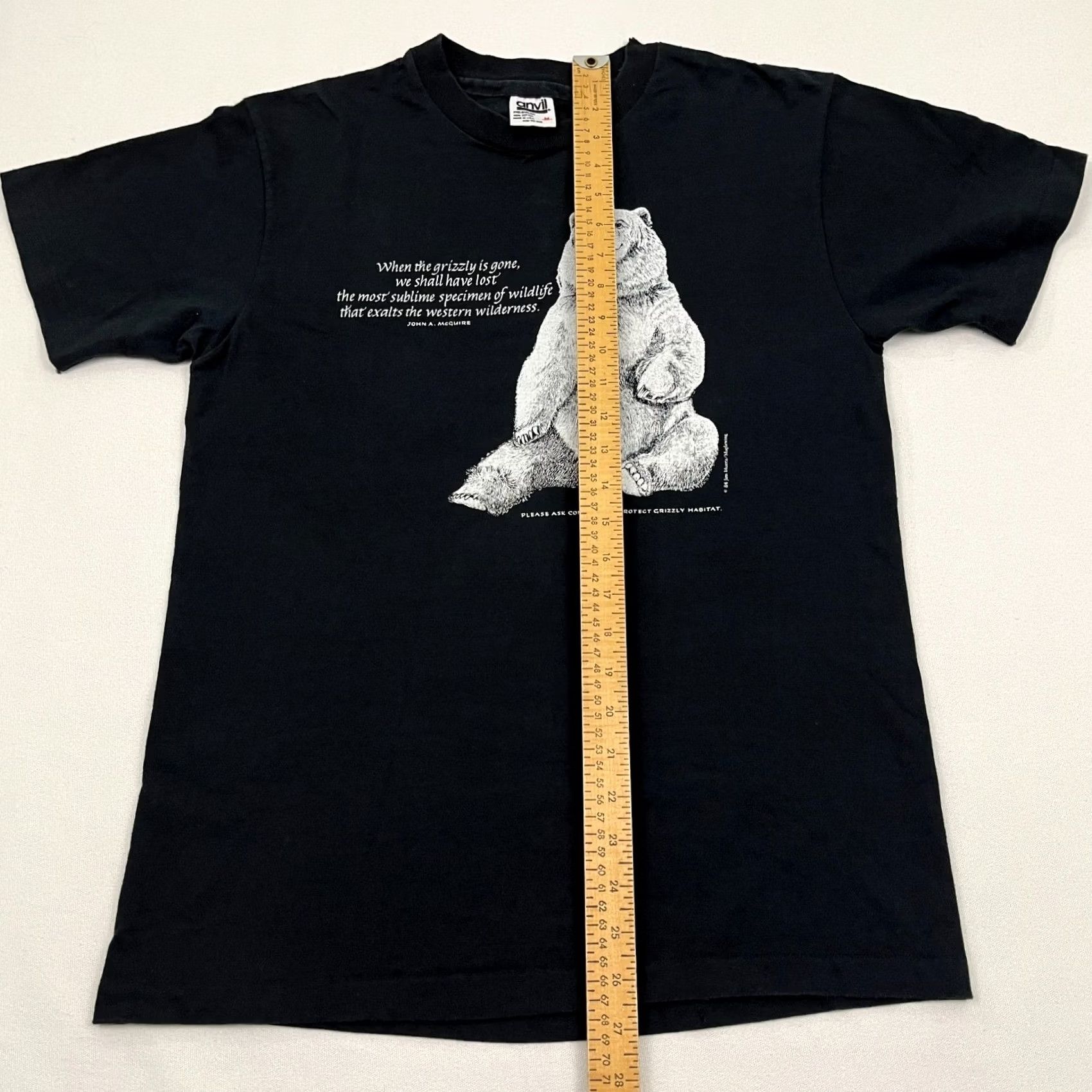 Anvil VINTAGE Jim Morris Shirt Mens M Black Grizzly Bear Nature Wildlife Made in USA Size US M / EU 48-50 / 2 - 6 Thumbnail