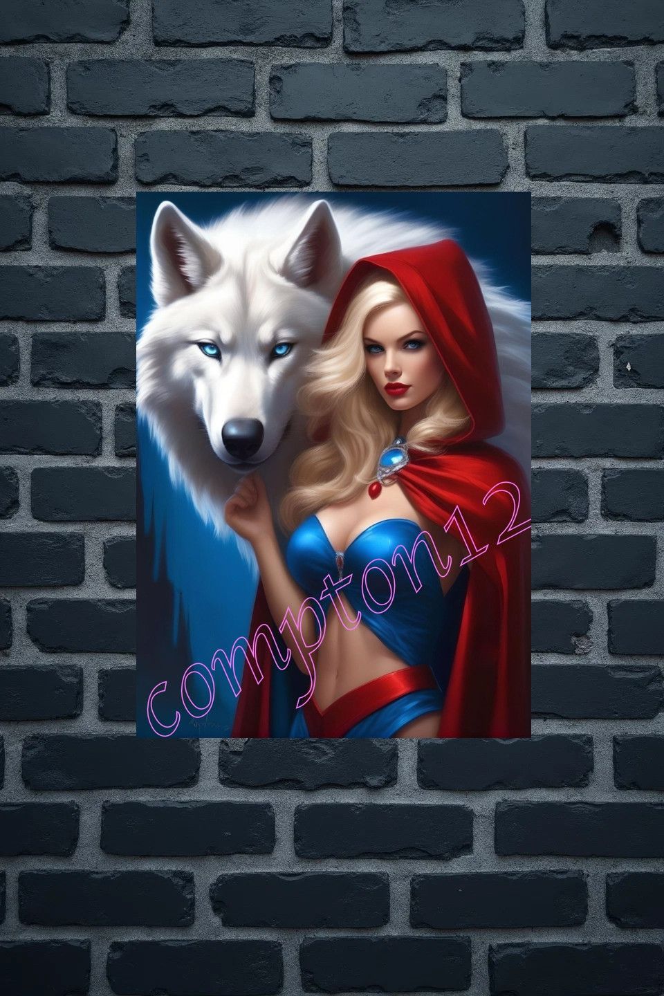 Homemade Riding Hood Tames the Wolf 13”x19”Fine Art Print-only 6 made Size ONE SIZE - 1 Preview
