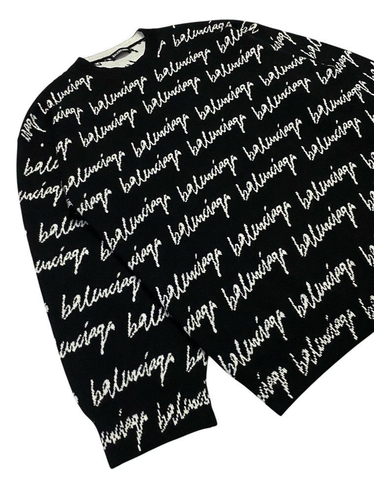 Balenciaga Balenciaga Wool Scribble Logo Sweater Size US M / EU 48-50 / 2 - 22 Thumbnail