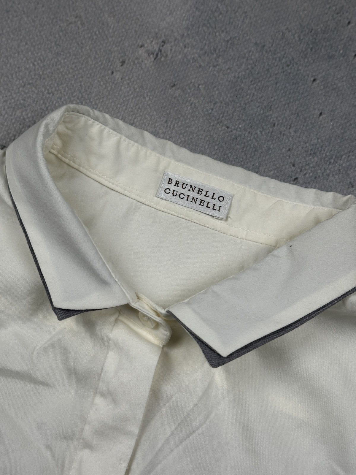 Brunello Cucinelli Brunello Cucinelli Grey Layered Polo Long Sleeve Shirt Italy Size L / US 10 / IT 46 - 6 Thumbnail