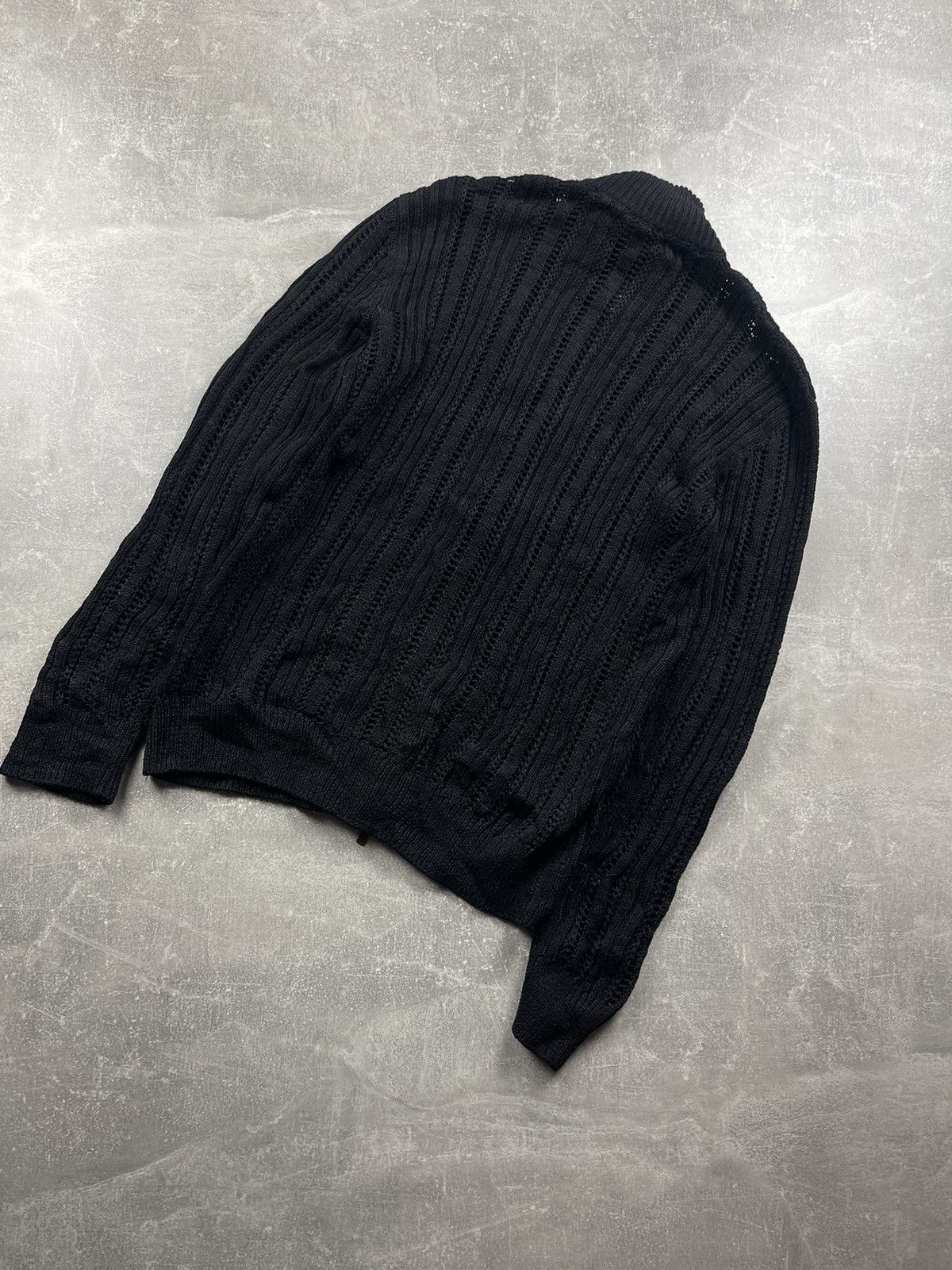 Fendi Fendi Vintage Luxury Ribbed Knit Cotton Zip Cardigan Black Size US M / EU 48-50 / 2 - 10 Thumbnail