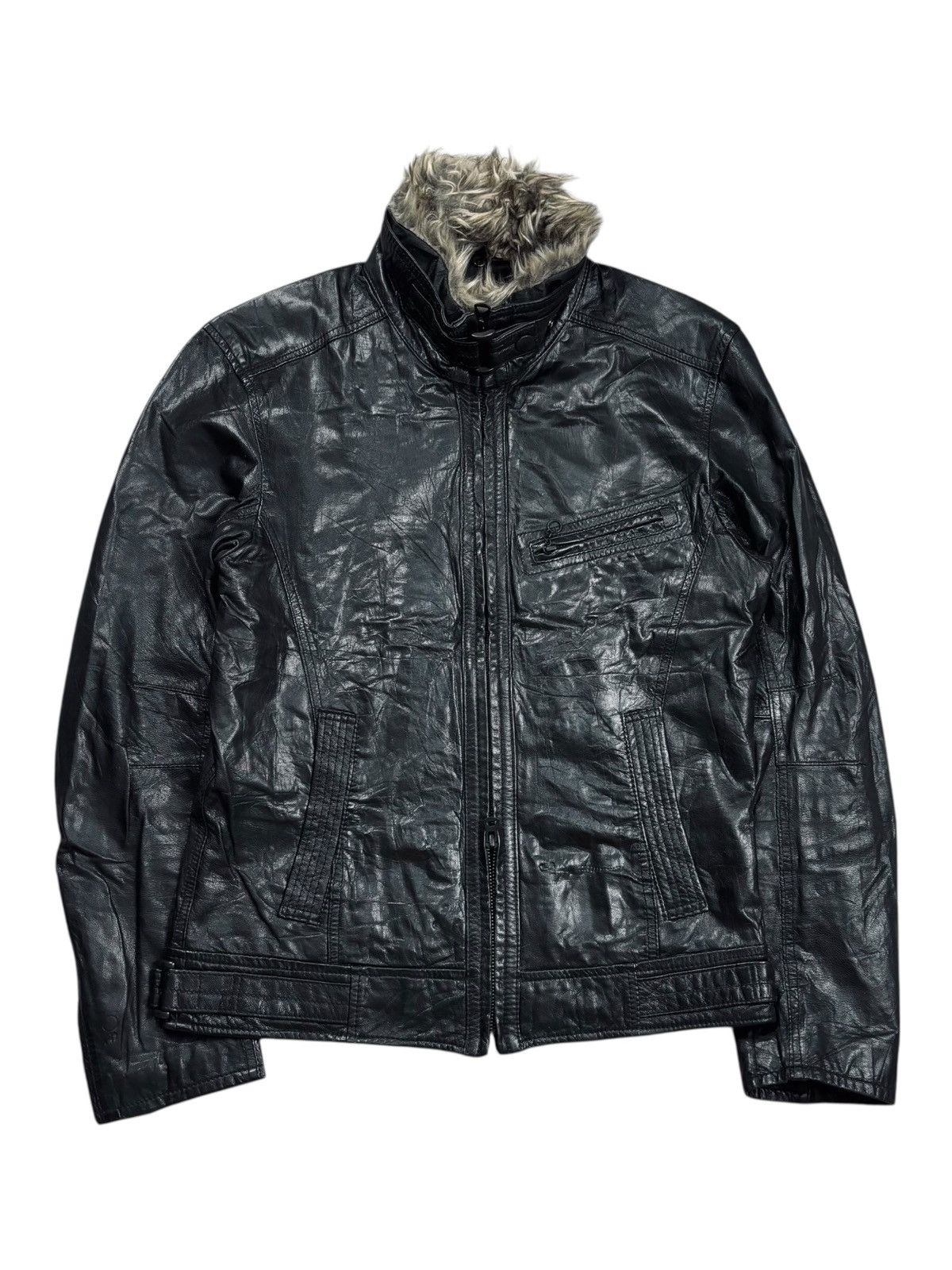 2000s Tete Homme - Trim Fur Collar Vkei Style Jacket