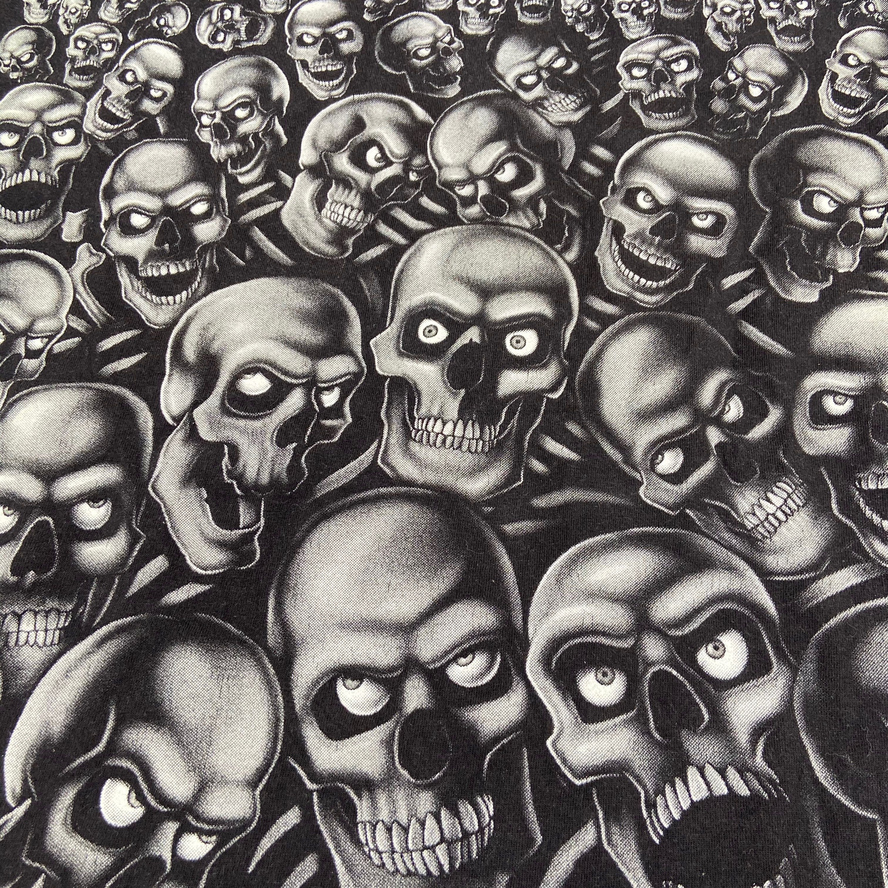 Vintage 1990s VINTAGE OVERPRINTED SKULL 3D TEE - № 585 Size US L / EU 52-54 / 3 - 8 Thumbnail