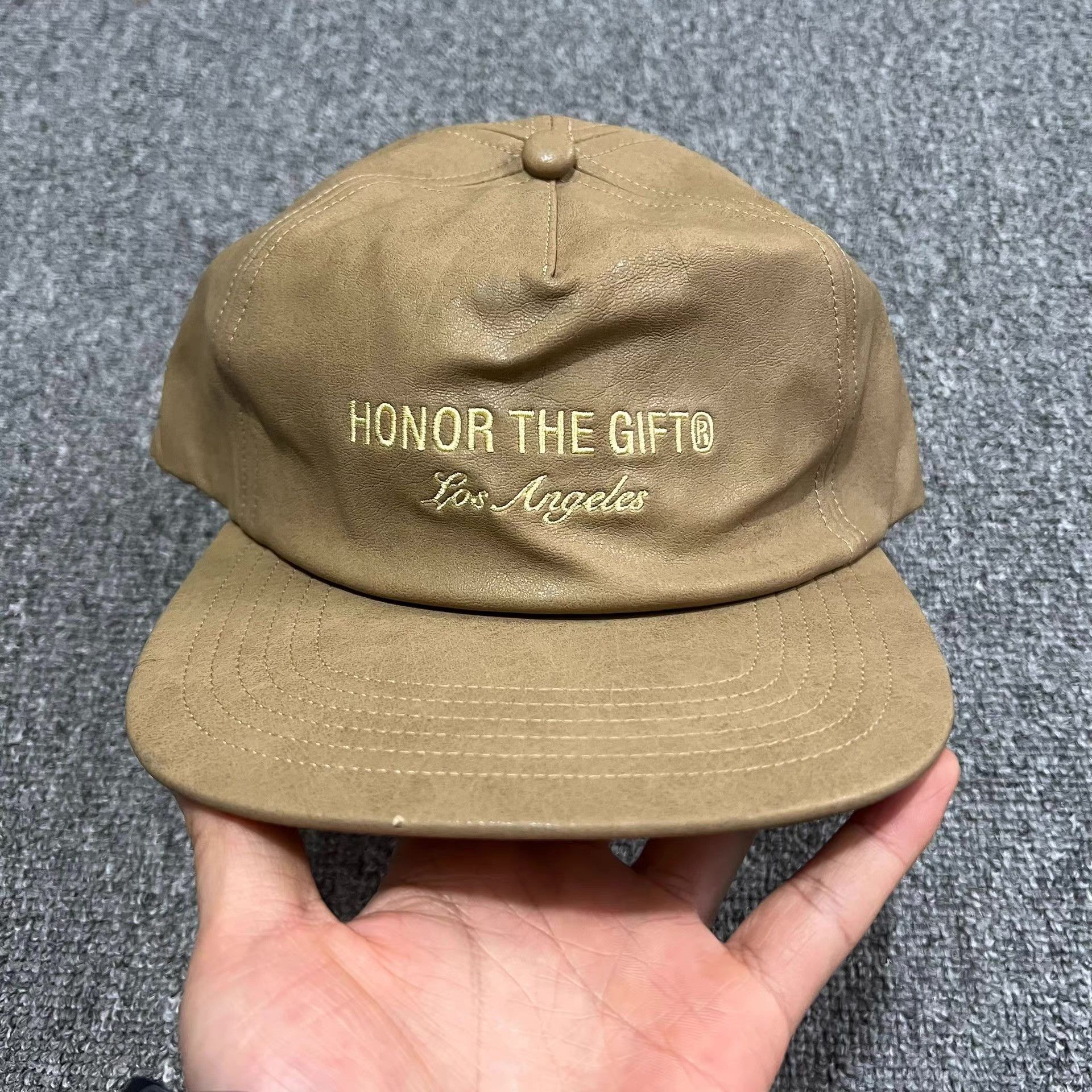 Honor the Gift Honor the Gift PU Leather Embroidered Baseball Cap Q7 Size ONE SIZE - 6 Thumbnail