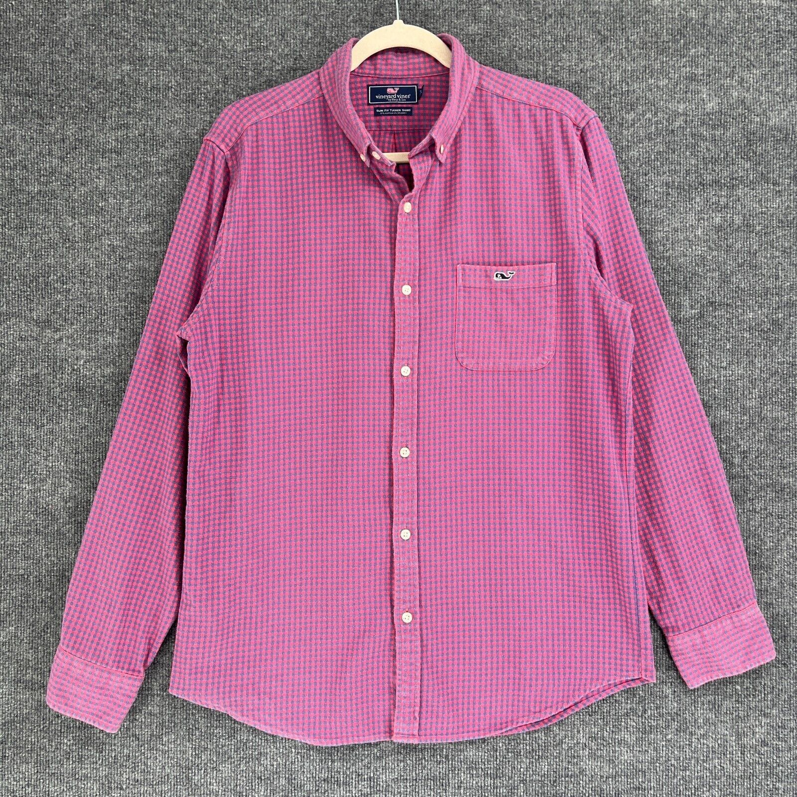 Vineyard Vines Vineyard Vines Flannel Slim Fit Tucker Shirt Pink Check Sz L Size US L / EU 52-54 / 3 - 1 Thumbnail
