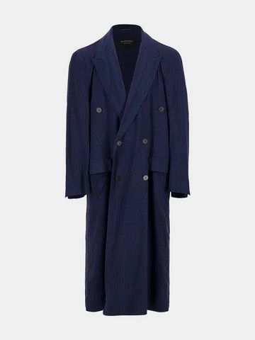 Balenciaga o1bcso1str0326 Fluid DB Coat in Navy Size US M / EU 48-50 / 2 - 1 Thumbnail