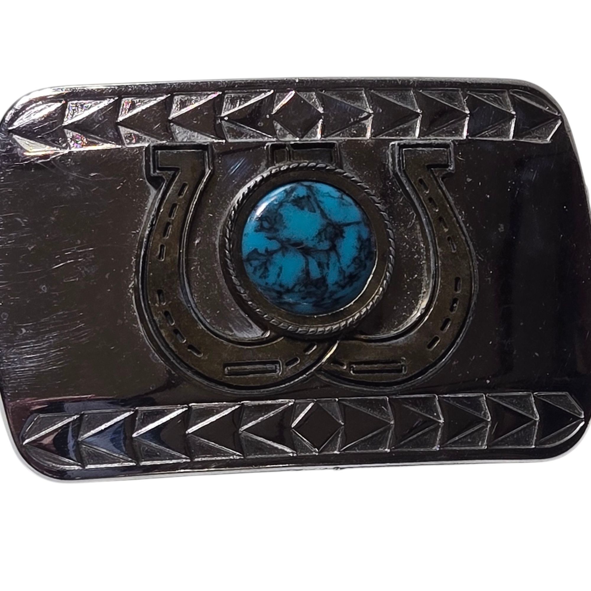 Other Vintage Turquoise Horseshoes Belt Buckle Western Cowboy Coun Size ONE SIZE - 1 Thumbnail