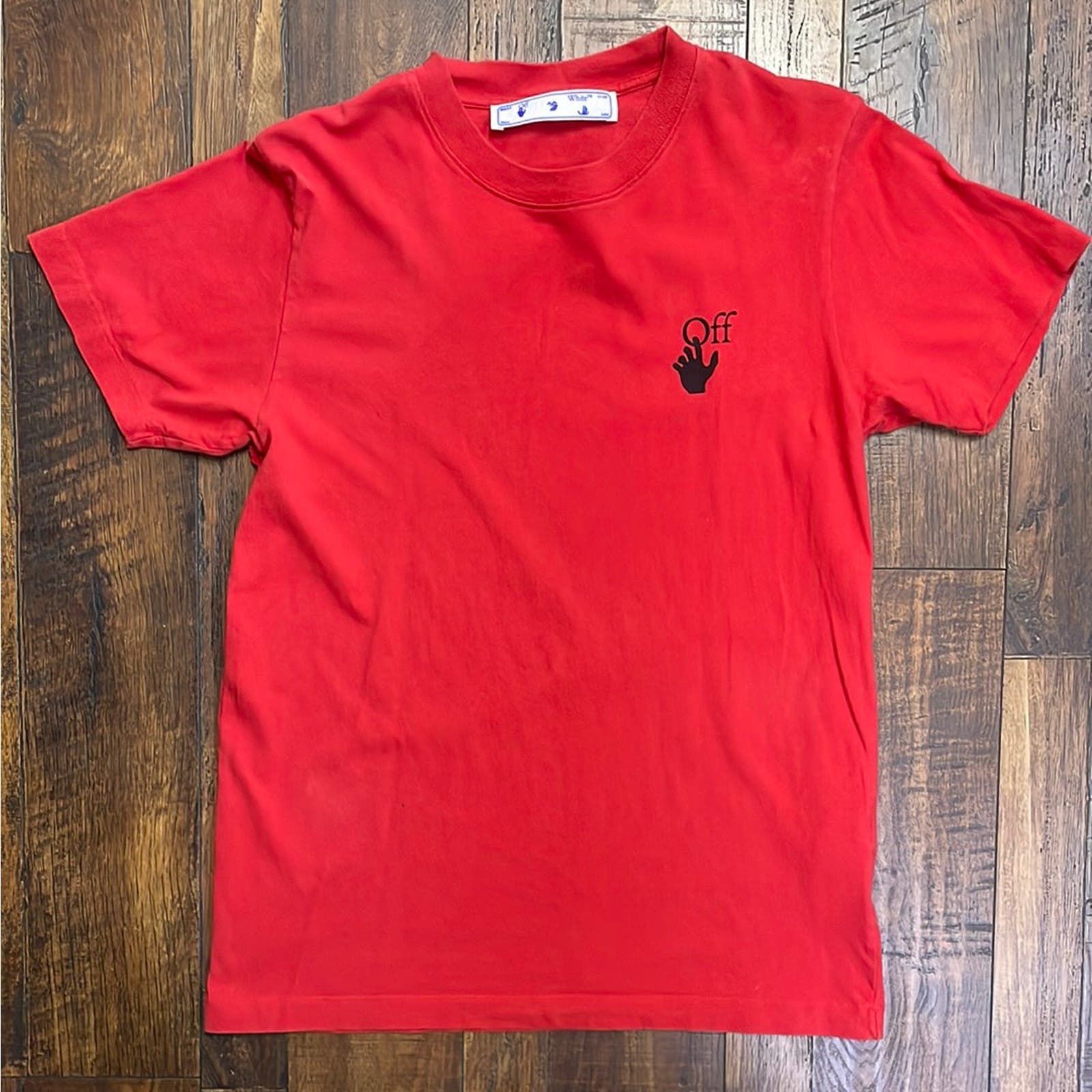 Pre-owned Off-white Spray Marker Tee S In Red