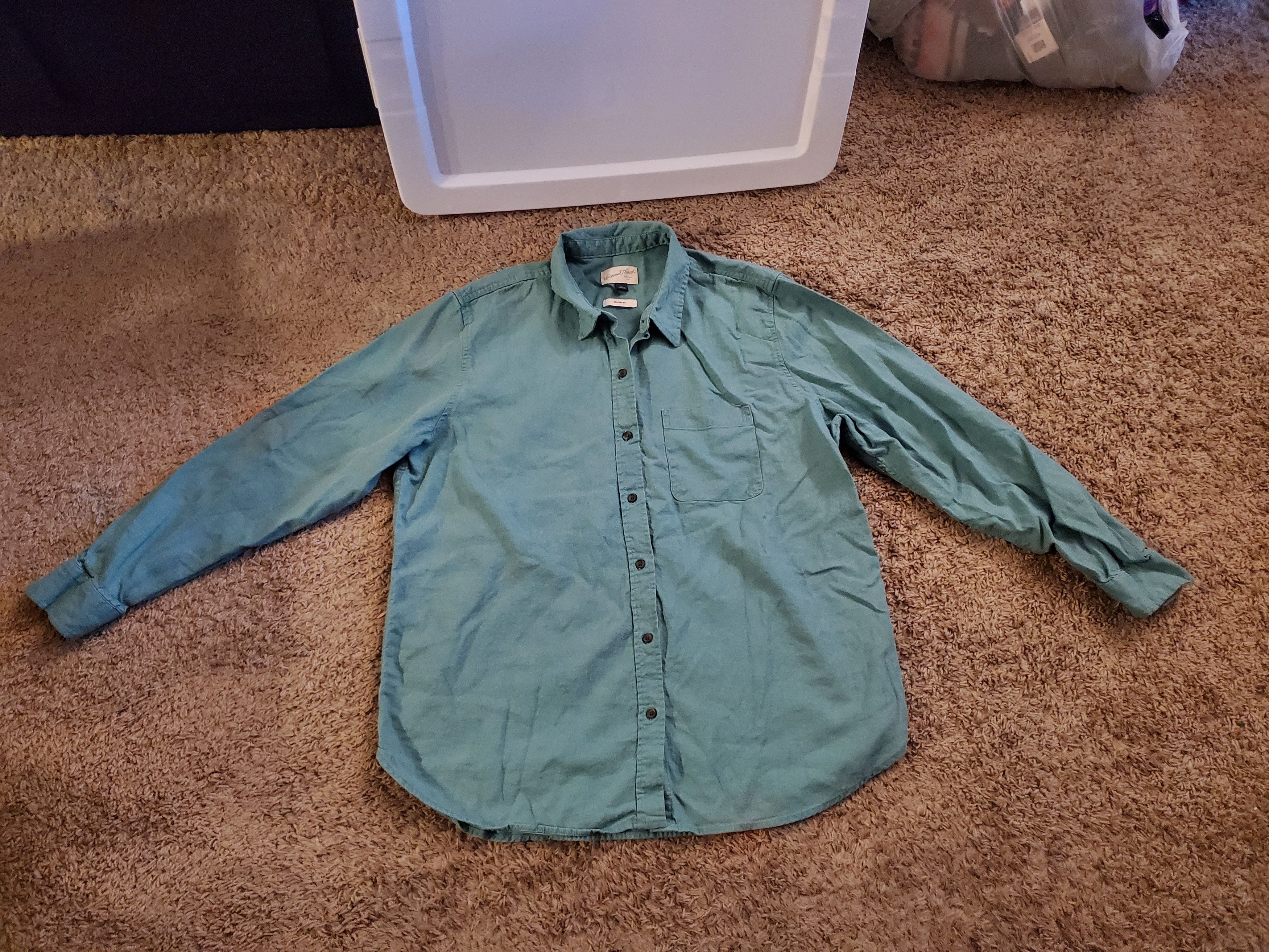 Other Universal Thread Dusty Teal Button-Down Flannel (size L) Size US L / EU 52-54 / 3 - 1 Thumbnail