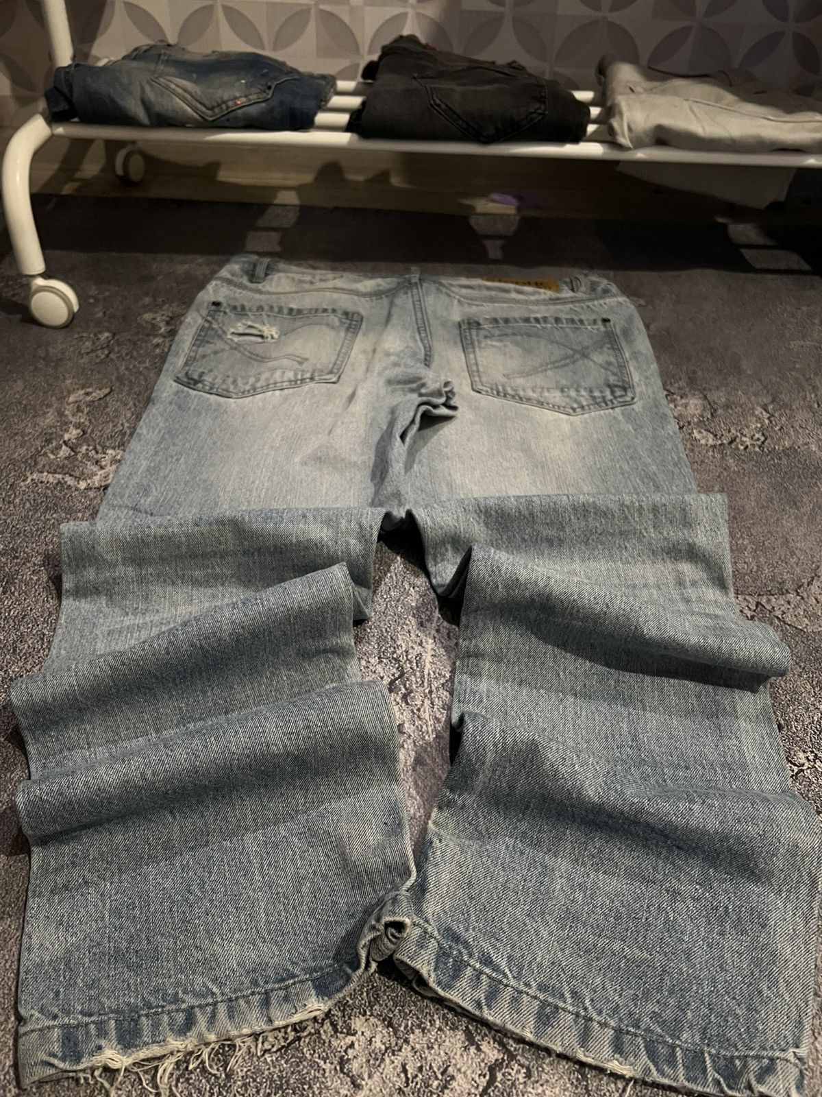 Japanese Brand Faded Washed Light Blue Retro Archival Jeans Size US 36 / EU 52 - 1 Thumbnail