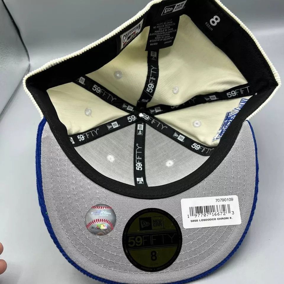 New Era Los Angeles LA Dodgers Hat Men 8 Corduroy 59Fifty New Era Size ONE SIZE - 6 Thumbnail