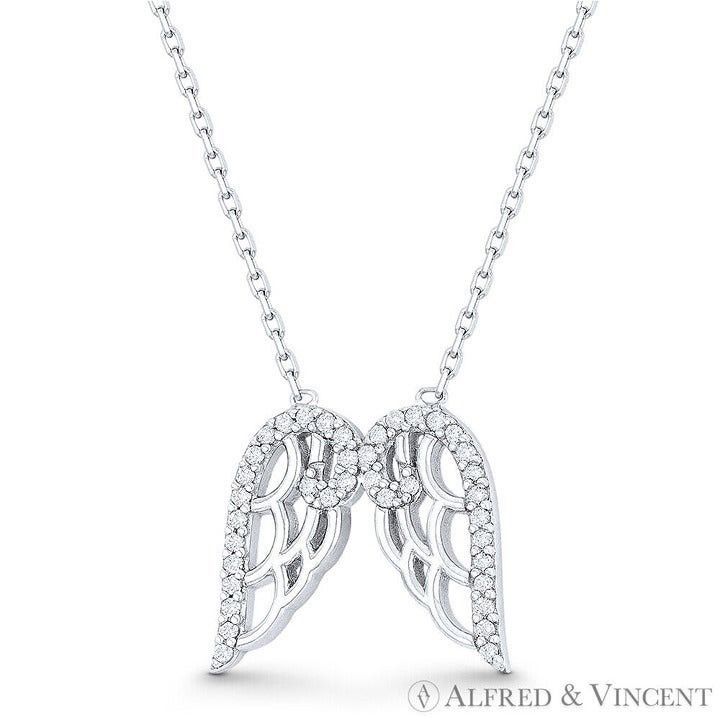 Other Angel's Wings Charm CZ Crystal Charm Necklace Size ONE SIZE - 1 Preview