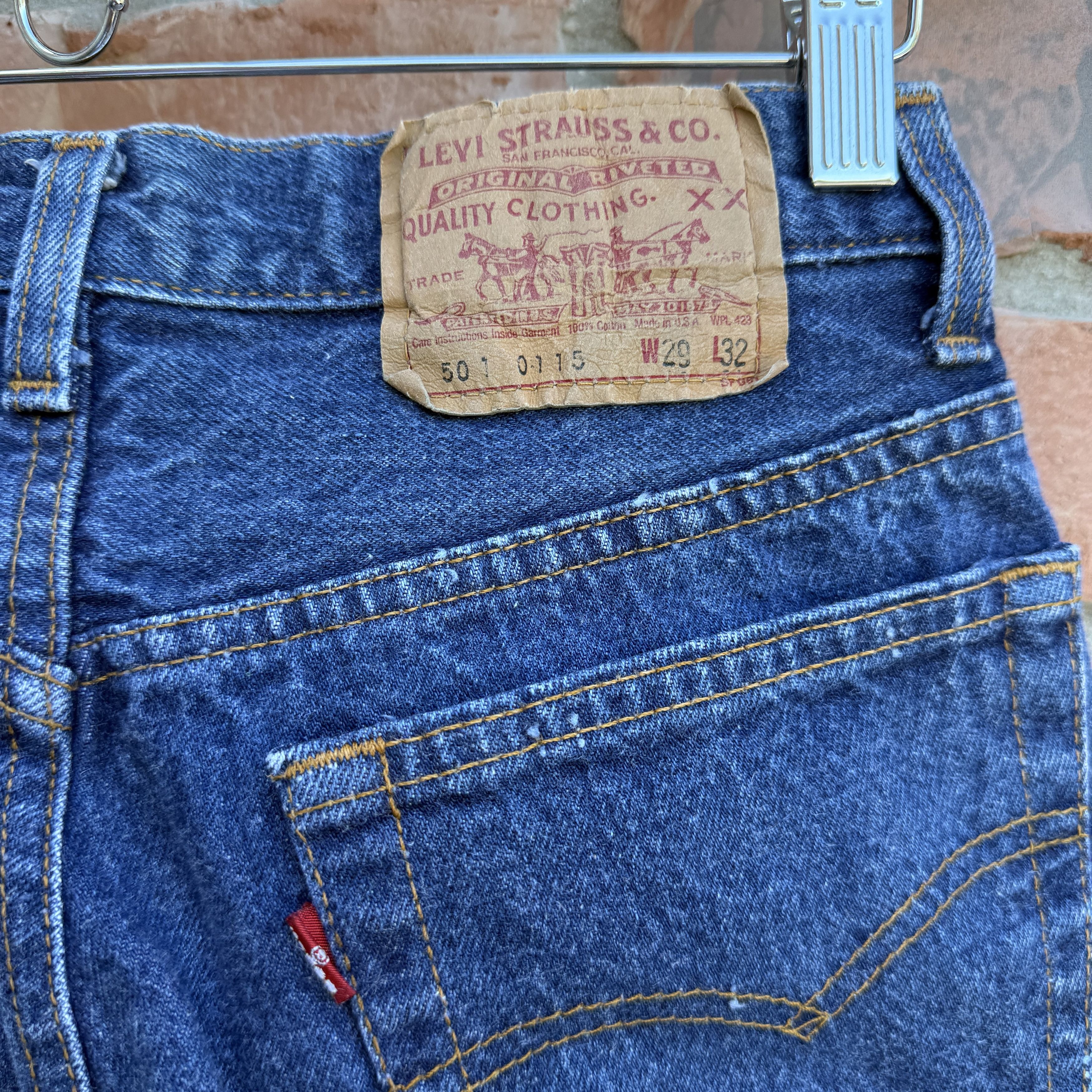 Levi's Vintage 80s Levis 501 Blue Button fly Denim Jeans Size US 27 - 3 Thumbnail