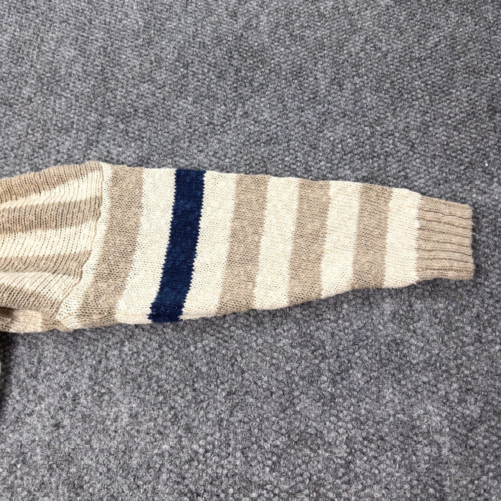 Vintage VINTAGE J.G. HOOK Sweater Women S Beige Linen Knit Striped Crew Neck 90s Nautical Womens Size S / US 4 / IT 40 - 4 Thumbnail