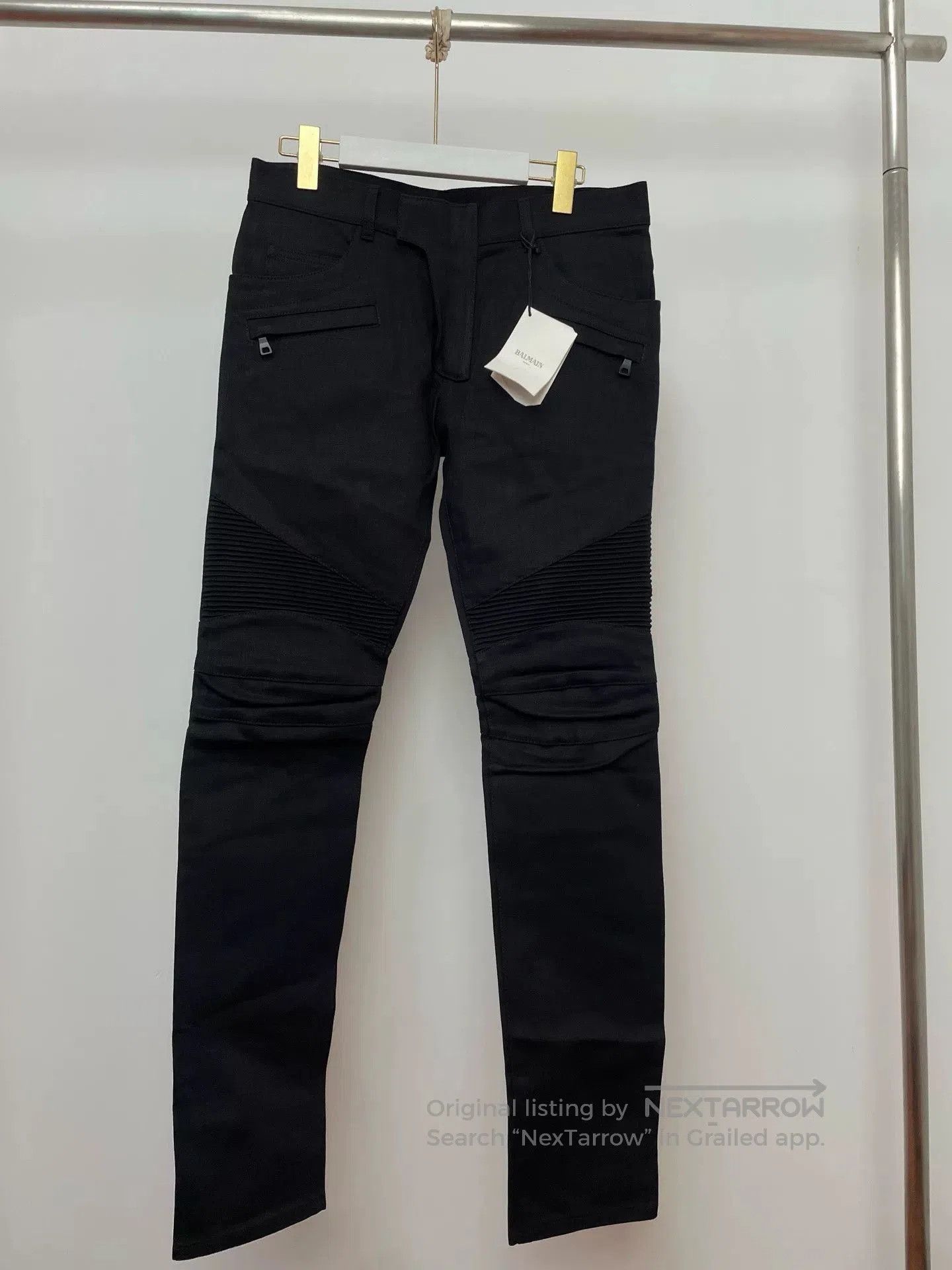 Balmain Balmain Leather Panel Biker Jeans. Size US 30 / EU 46 - 1 Thumbnail