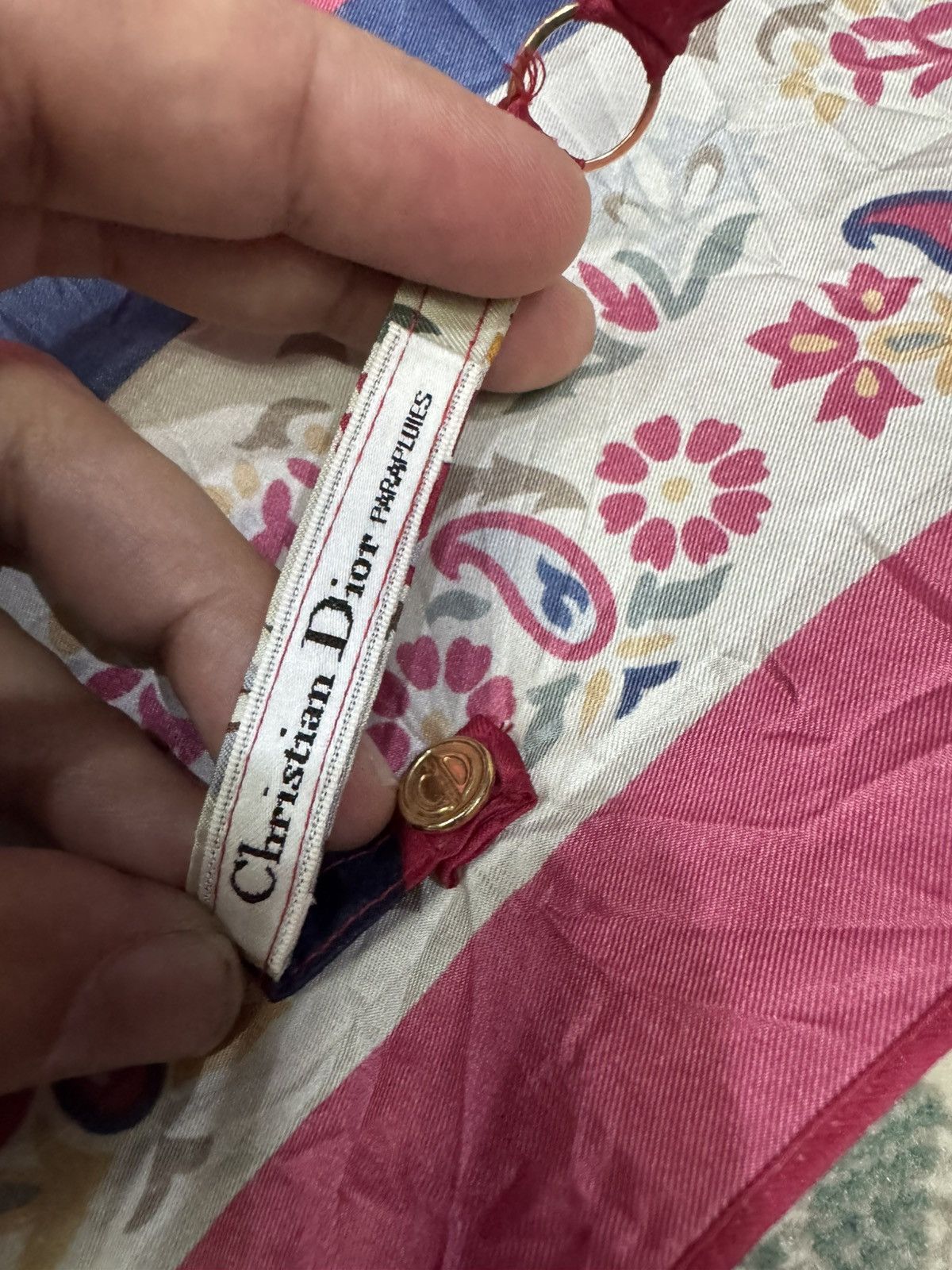 Christian Dior Monsieur VINTAGE CHRISTIAN DIOR FLORAL FOLDING UMBRELLA Size 38 - 4 Thumbnail