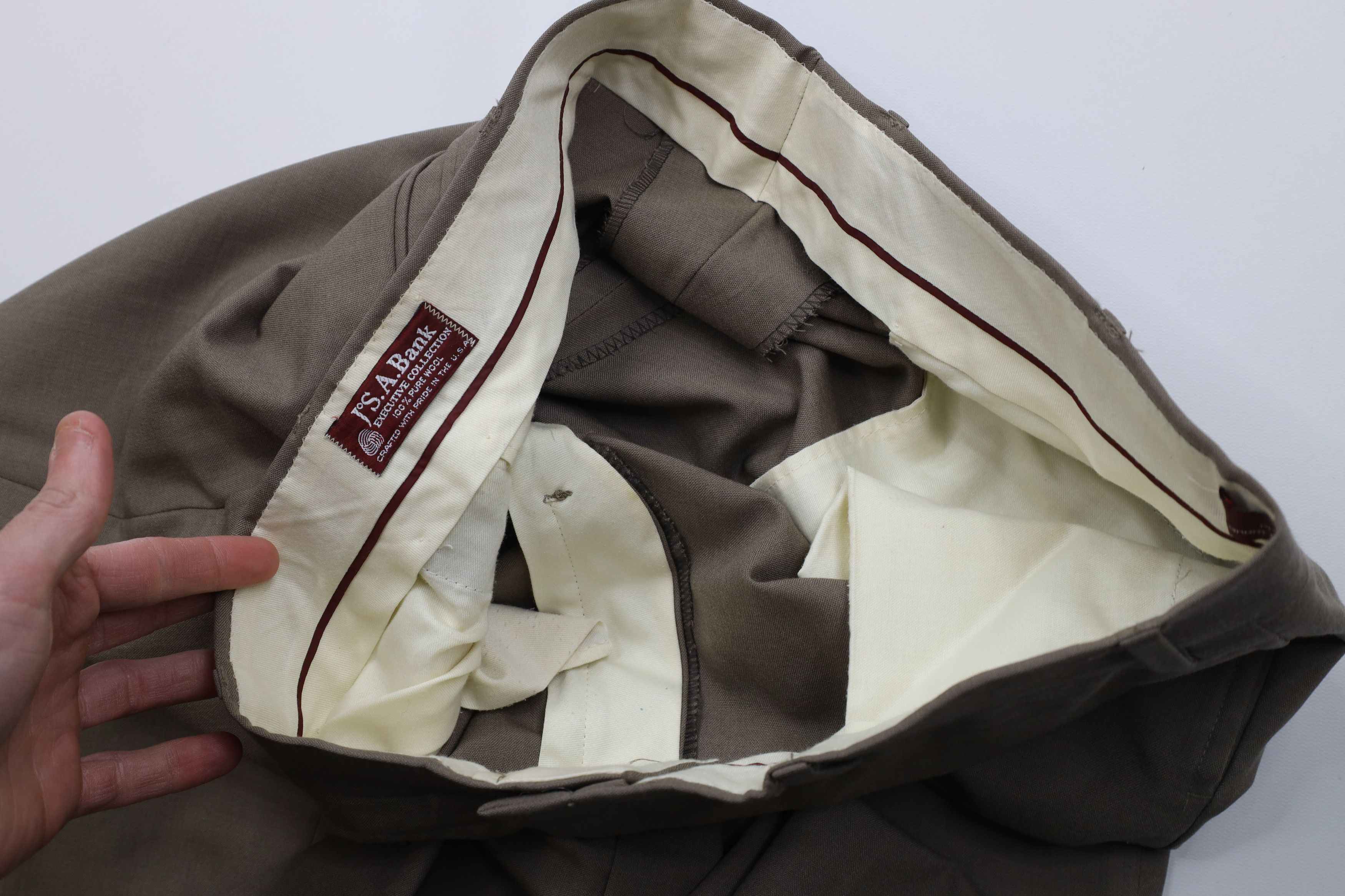 Jos. A. Bank Vintage 90s Jos A Bank Wool Knit Wide Leg Chino Pants USA Size US 38 / EU 54 - 11 Thumbnail