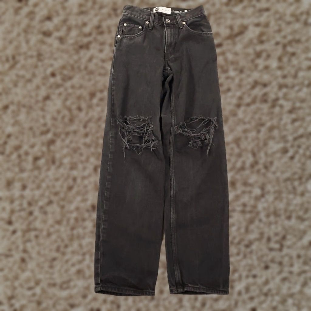 Vintage VINTAGE Silvertab Jeans 24x31 Black Distressed 90s Levis Silvertab Slim Baggy Relaxed Women’s Jeans Size 42" / US 20 - 1 Thumbnail