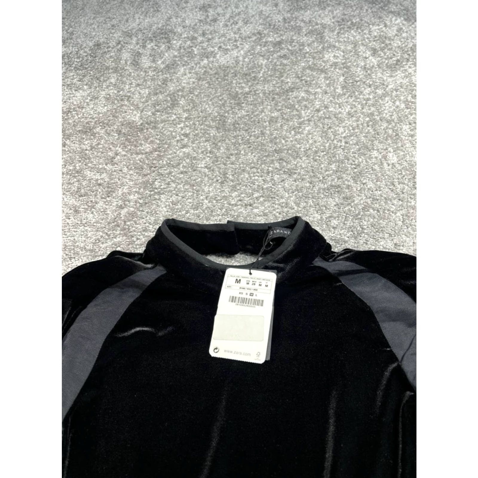 Zara Zara Velvet Open Back Short Party Dress Black Womens Medium Black Bodycon New Size 32" / US 10 / IT 46 - 3 Thumbnail