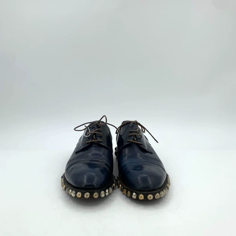 Louis Vuitton Louis Vuitton Black studded leather shoes with round toe s Size US 5 / EU 37 - 3 Thumbnail