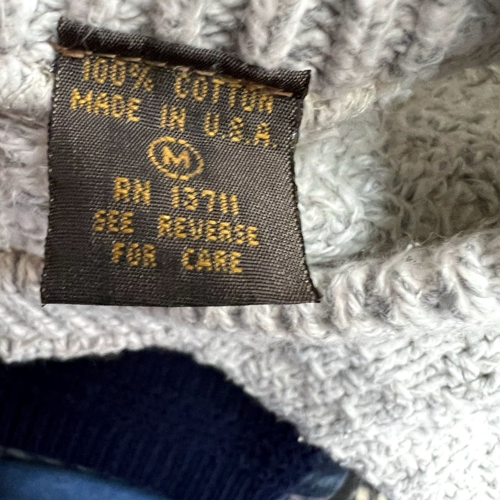Vintage VTG Issue Striped Cotton Pullover Sweater Mens M Gray 90s USA Crew Neck Knit Cable Logo, Pullover, Casual, Winter Fall, Regular Size Mens Size US M / EU 48-50 / 2 - 6 Thumbnail