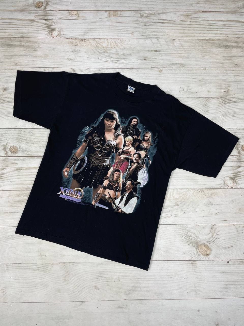 image of Movie x Vintage Xena Warrior Princes 90's T-Shirt Big Logo Size XL in Black, Men's