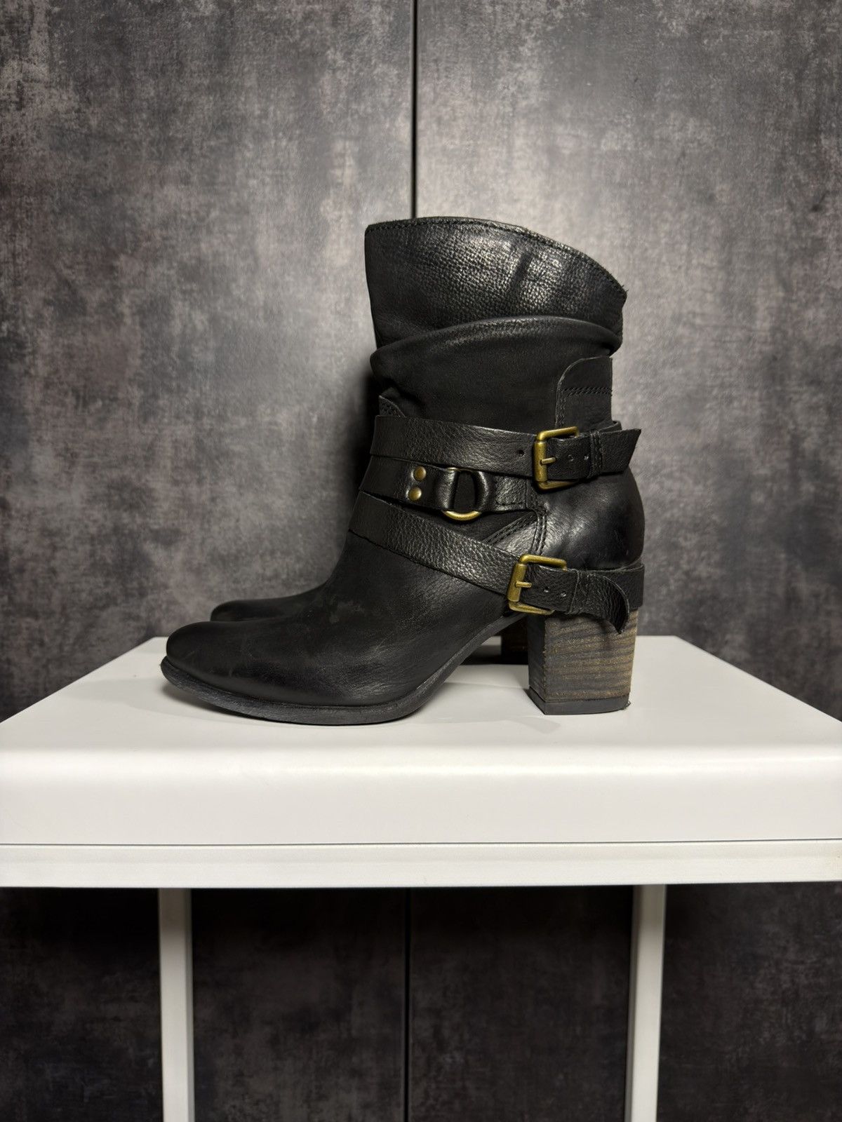 Vintage Vintage Leather Belted Heels Boots Western Owens Dirk Yohji Size US 9 / IT 39 - 10 Thumbnail