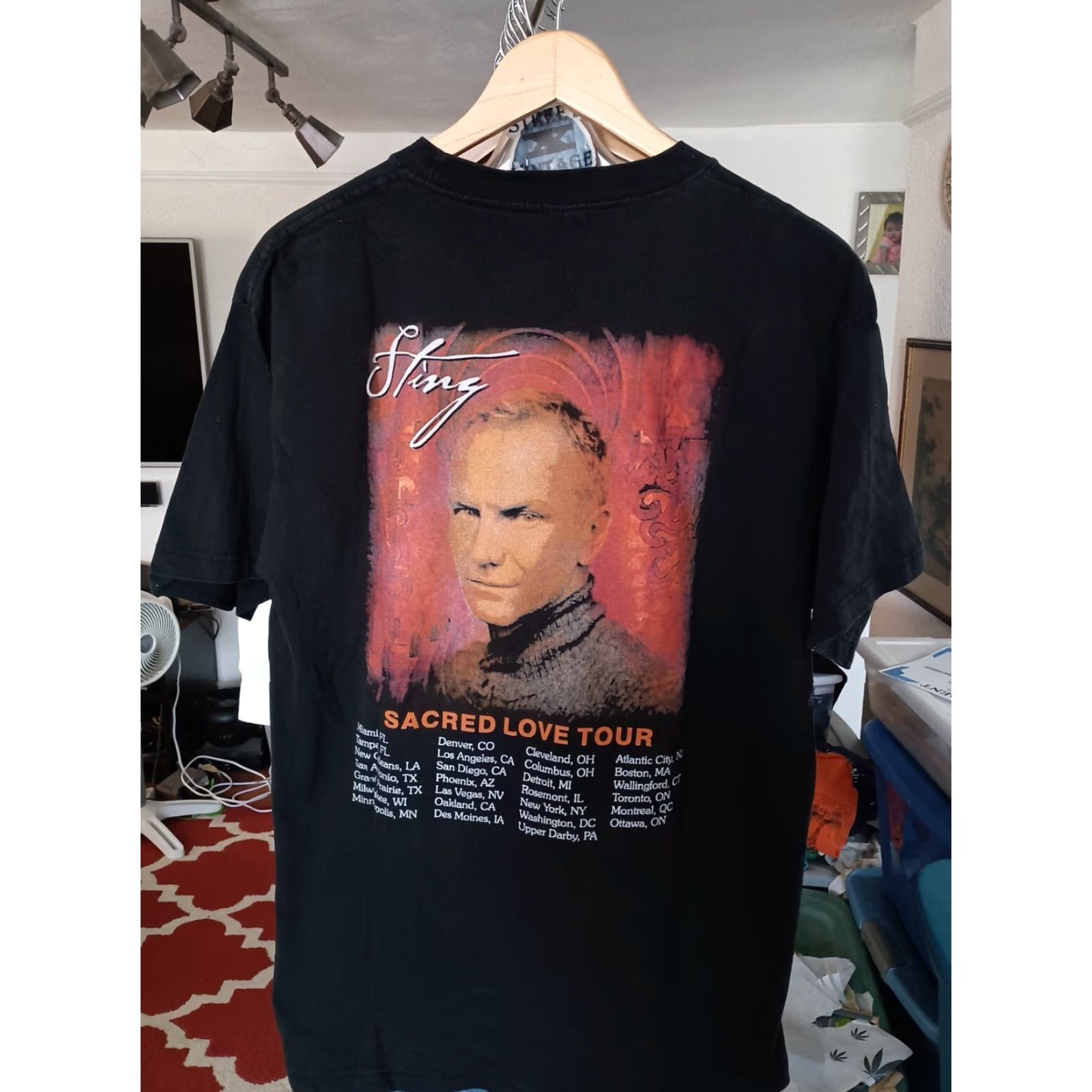 Vintage VINTAGE Sting T-shirt XL Black Double-Sided Sacred Love Tour Rock Police Mens Shirt Size US XL / EU 56 / 4 - 3 Thumbnail