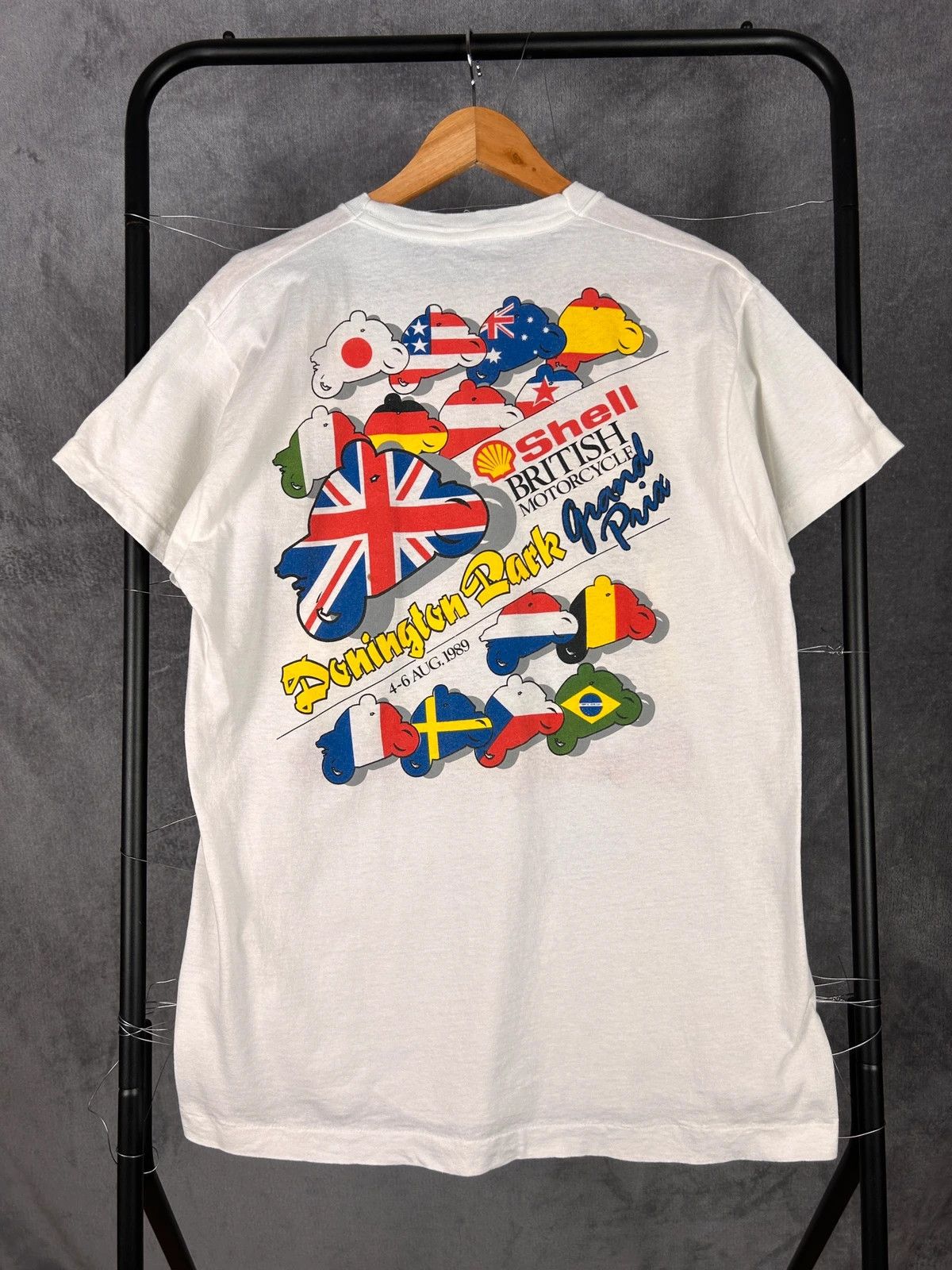 Vintage British Grand Prix Donington Park racing tee from 1989 Size US XL / EU 56 / 4 - 2 Thumbnail