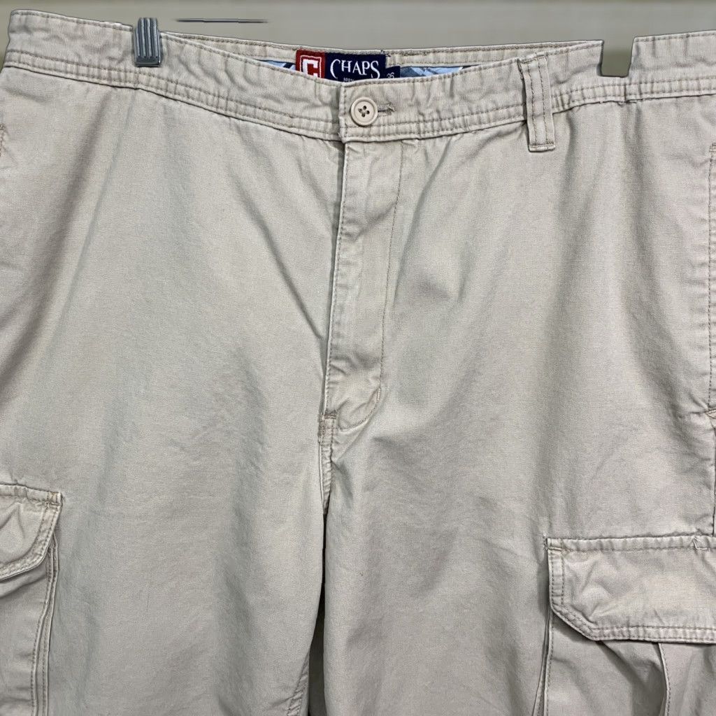 Chaps Chaps Cargo Shorts Men's 36W Khaki Baggy Straight Outdoors Canvas 6 Pockets Logo Size US 36 / EU 52 - 1 Thumbnail